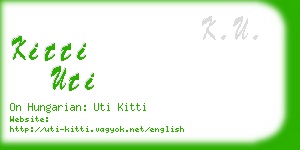 kitti uti business card